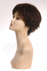 Sentetik Peruk Kahverengi Işıltılı Renk Kısa Kesim - Thumbnail