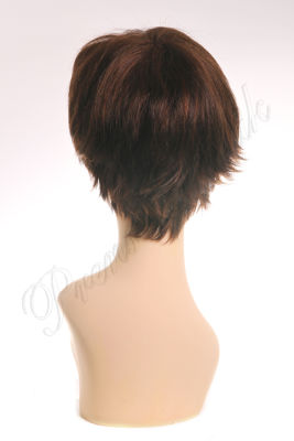 Sentetik Peruk Kahverengi Işıltılı Renk Kısa Kesim