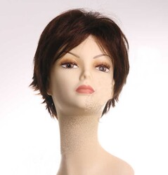 Sentetik Peruk Kahverengi Işıltılı Renk Kısa Kesim - Thumbnail