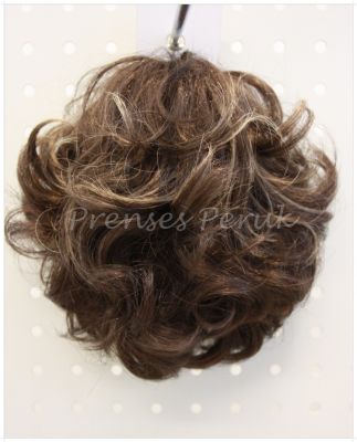 Sentetik Topuz Saç Kumral Ombre