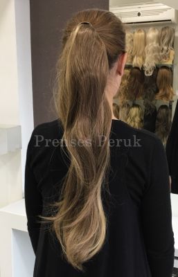 Uzun Boy Koyu Kumral Sarı Gölgeli Postiş Atkuyruk