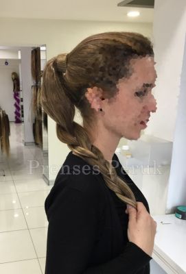 Uzun Boy Koyu Kumral Sarı Gölgeli Postiş Atkuyruk