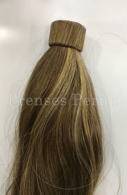 Uzun Boy Koyu Kumral Sarı Gölgeli Postiş Atkuyruk