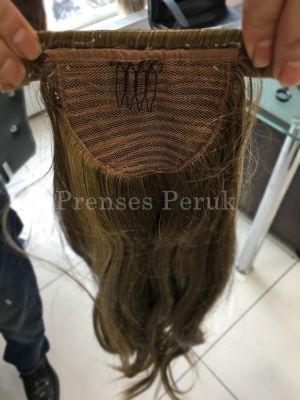 Uzun Boy Koyu Kumral Sarı Gölgeli Postiş Atkuyruk